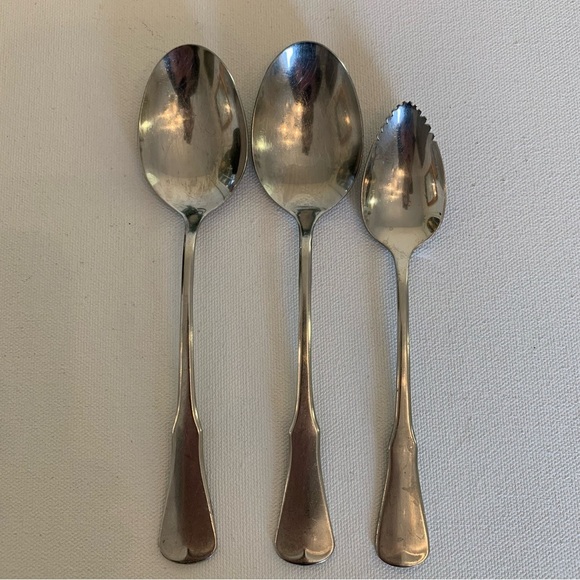 3 Oneida Community PATRICK HENRY Stainless Glossy 6.75" Spoons Grapefruit 6" Set - Picture 1 of 6